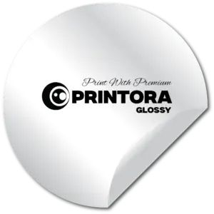 glossy sticker label