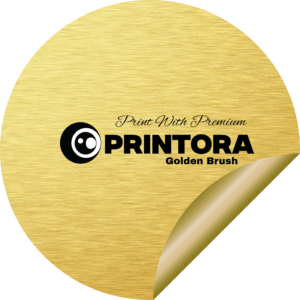 gold brushes sticker label